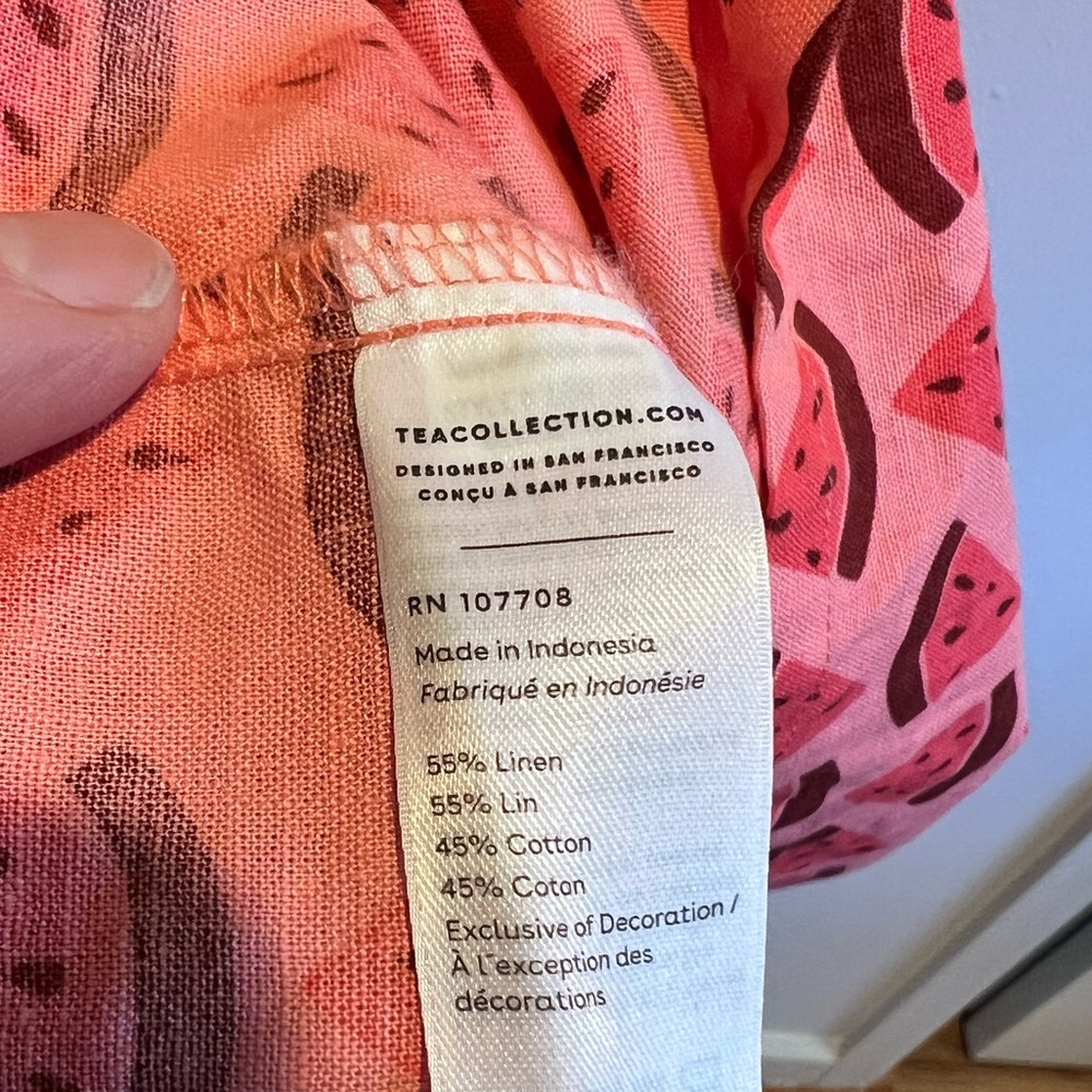 NWOT Tea Collection Smocked Watermelon Sun Maxi Dress, Girls size 10 - Picture 5 of 6